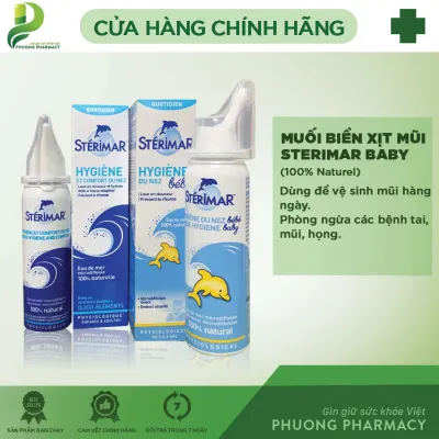Dung Dịch Nước Muối Biển Xịt Mũi Cho Trẻ Em Và Người Lớn Sterimar Giúp Làm Sạch Giảm Nghẹt Mũi Sung Huyết (50ml)