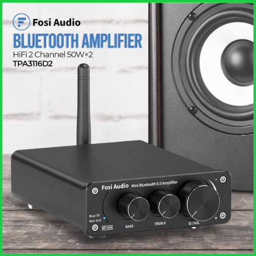 COD Fosi Audio Bluetooth Amplifier HiFi 2 Channel 50Wx2 TPA3116D2