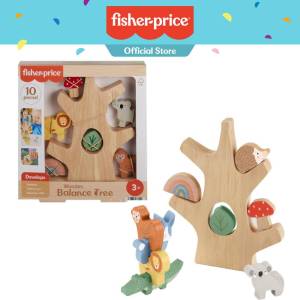 Fisher-Price Wooden Balance Tree Preschool Stacking Activity Toy 10 Wood Pie