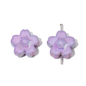 2Pcs 20mm Handmade Colorful Acrylic Enamel Cherry Blossom Flower Beads Charm for Earring Necklace Bracelet Keychain DIY Jewelry Making
