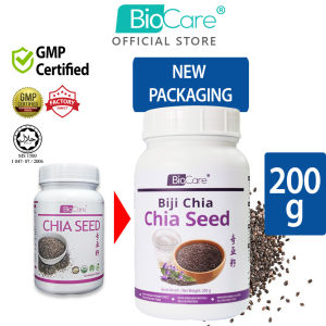 1x Biocare Organic Chia Seed 200gm bottle