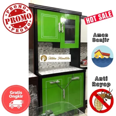 PROMO! LEMARI DAPUR / LEMARI SAYUR / RAK PIRING KAYU MINIMALIS 2 PINTU