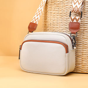 Cross-border womens handbag high-end and minimalist crossbody bag made of top-grain leather versatile shoulder bag small square bag niche and versatile womens handbag