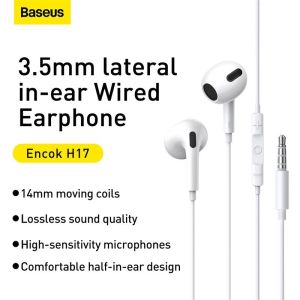 Baseus H17 Headset Cable Handsfree Encok Jack 3.5mm Wired Earphone with MIC