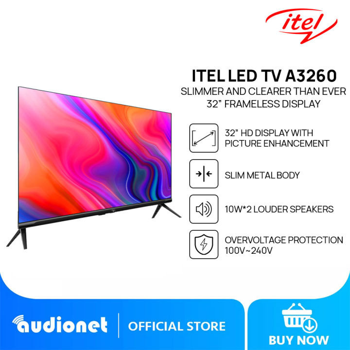 Itel 32” LED TV A3260, Slim Metal Body, Picture Enhancement, Frameless  Design