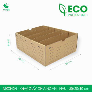 MKCN2N - 30x20x10 cm - 10 khay giấy carton chia ngăn - Khay đựng đồ linh kiện văn phòng phẩm