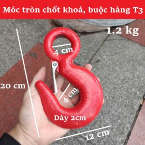 Móc tròn khoá chốt buộc hàng 3 Tấn – Giữ hàng hóa an toàn chắc chắn màu đỏ nổi bật