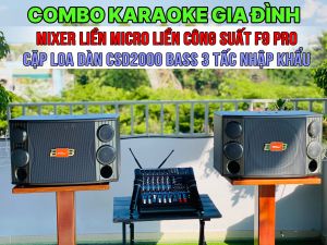 Dàn Karaoke Gia Đình Cao Cấp -  [ Cặp Loa 3 Tấc Nhập Khẩu + MIXER Liền Công Suất F9 Pro ] - Tặng 10M Dây Loa Và Jack Cắm Bảo Hành 12 Tháng