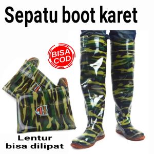 SEPATU SAWAH ANTI KEONG SEPATU BOOT KARET ANTI AIR SEPATU PETANI PANJANG (55cm)