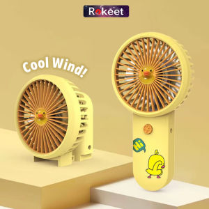 Rokeet Kipas Angin Lipat Mini Portable Karakter Hand Held Mini Fan FREE STICKER LUCU