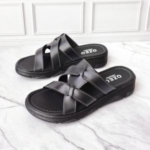 OZEO - Sandal Slide Wedges Casual Wanita Dewasa Sendal Perempuan Empuk