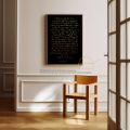 With Frame  | Ayat Kursi dan Terjemahan Gold Black Kaabah | 0157 | Minimalist Aesthetic Premium Abstract Modern Japandi Muji Neutral Scandi Nordic Pastel Boho Home Living Islamic Wall Art Decoration. 