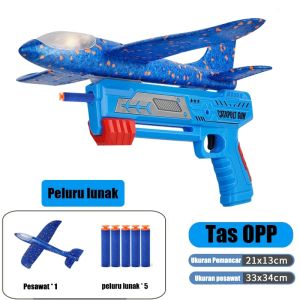 Mainan Anak Pesawat Terbang Berlampu / Mainan Pistol Penembakan Pesawat Busa / Pistol Pesawat Ketapel / Mainan Peluncur Pistol Pesawat / Pesawat Busa Yang Memancarkan Cahaya