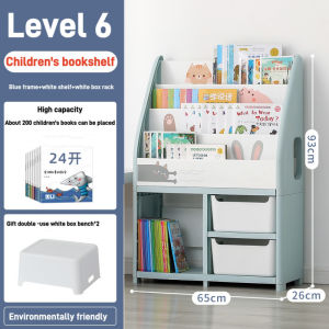 6-Tier Childrens Bookshelf Desktop Bookcase Book Toy Storage Organizer Floor Simple Book Rack