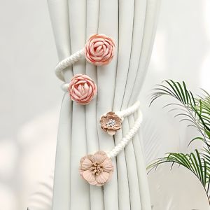 Home Flower Curtain Tie Creative Floral Curtain Clip No Punching Curtain Rope Universal Curtain Clip