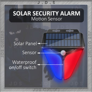 🌟READY STOCK🌟 110 Decibels Siren Strobe Security Alarm Solar Sound Warning Light Motion Sensor [H10]