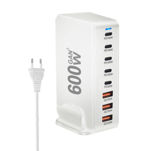 600W USB C Power Hub 8 Port Fast Charging Station Compatibles Smartphones Tablets and More Simultaneously