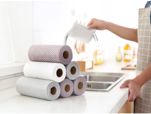 [HCM]Cuộn 50 Tờ Khăn Giấy Lau Đa Năng Tái Sử Dụng Nhiều Lần