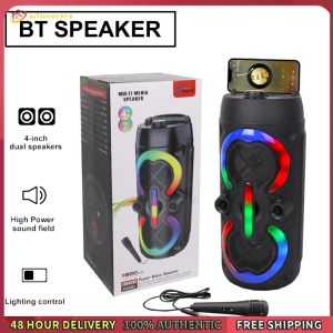 Winnereco Portable Subwoofer Music Player with Mic & Radio Audio Loud Speaker RGB Party Stereo Speaker for Home Gathering Party