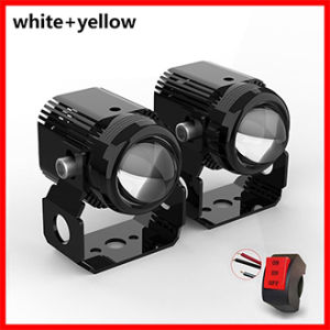 Motorcycle waterproof mini driving lights High and Low Yellow / White LED Aniti Fog For Cars / Motorcycle Korean Led Chip
