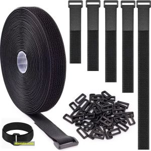5M Wire Organizer Velcro Cable Ties Fastening Tape Cable Ties Reusable Hook and Loop Straps Cable Organizer