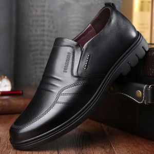 Brand WHITBY (COD 3 Days Delivery)Leather Shoes Mens Business Formal Wear Pointed Toe British Korean Version Casual Trendy Youth Work Slip-on & Pull-on