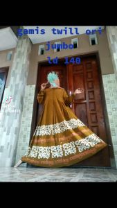 GAMIS twill ori jumbo ld 140 abstrak malaman tiedye gamis adem busui