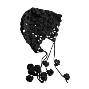 Soft Cotton Yarns Knitted Hat Spring Breathable Flower Hat Lovely Styles Hat for Fashionable Ladies