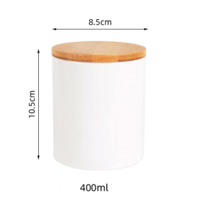 Nordic European Kitchen Ceramic Sealed Pot Coffee Milk Powder Tea Grain Food Storage Jar White Storage Bottle Wooden Lid