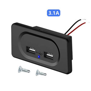 JTKE 12V/24V Cổng USB kép sạc điện dùng trên xe hơi 3.1A/4.8A Ổ cắm điện cho xe xe RV ATV Xe tải thuyền