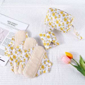 ZYJC 5Pcs/Set Washable Sanitary Napkins Cotton Reusable Menstrual Pads Soft Cloth Panty Liners