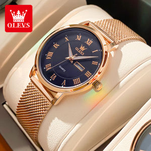 OLEVS Watch For Women Waterproof 2025 Original 100% Genuine Fallow Fashion Elegant Stainless Steel Watch Band Calendar Luminous Quartz Watch