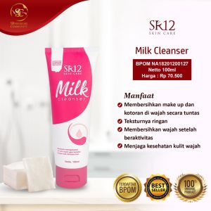 MILK CLEANSER SR12 / CLEANSING MILK / SUSU PEMBERSIH MAKE UP WAJAH ALAMI BPOM / MEREGENERASI SEL KULIT MUKA