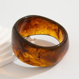 SWEET Bohemian Acrylic Bangle Minority Design Europe American Style Wide Chunky Bangles Cute Retro Hand Ring Women