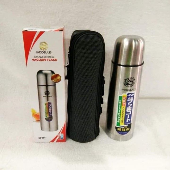 TERMOS INDOGLASS STAINLESS VACUUM FLASK 500 ML TERMOS AIR PANAS TERMOS