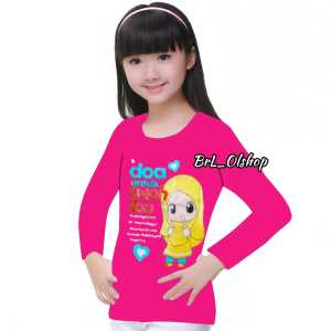 Kaos atasan anak perempuan murah | Kaos lengan panjang anak perempuan | Kaos Hijab | Kaos Warna | Hijab Kuning | Kaos nyaman dipakai | Untuk anak umur 1-10 tahun