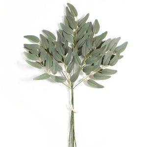 10Pcs Artificial Eucalyptus Leaves Bouquet Wedding Home Party Decoration Fake Willow Leaf Bouquet Table Vase Bridal Bouquet DIY Accessory Artificial Plant Bouquet