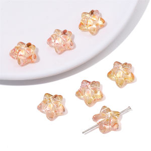 10Pcs 15mm Colorful Star Bow Beads Crystal Glass Beads Charm for Earring Necklace Bracelet DIY Jewelry Making Accessories