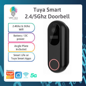 5G and 2.4G Batt or AC 12v ~24v power Tuya Smart wireless door camera bell battery wifi Video wireless doorbell with camera