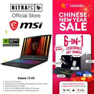 MSI Katana 15 HX Gaming Laptop — RTX5060 - 15.6" QHD IPS 165Hz - Intel Core i9 - 16GB RAM - 1TB SSD