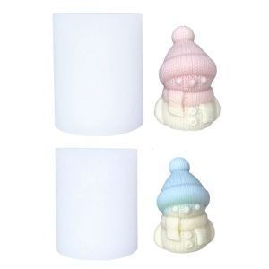 Multipurpose Knitted Snowman Silicone Mould for Soaps Confections Craft Gift Sturdy Heatproof Materials