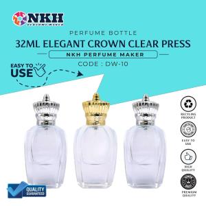 [ 1 PCS ] BOTOL KOSONG MINYAK WANGI 32ML ELEGANT CROWN CLEAR PRESS ( DW-10 )