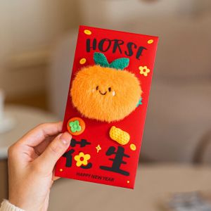 PRAISEDTU Cartoon 2026 Horse Year Red Envelope Chinese Style Traditional Lucky Red Pockets Money Bag Paper Bless Fortune Pocket Lunar New Year