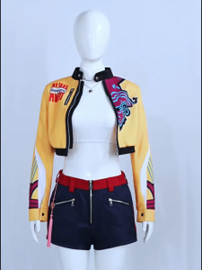 Demon Hunter Zoe andRumi cosplay costume for women: uniform set top jacket and shorts for Halloween.for Halloween Carnival Party