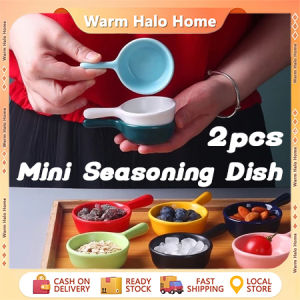 Ceramic Mini Seasoning Dish with Single Handle Mini Sauce Dish Ketchup Side Dish Tableware Condiments Soy Dish