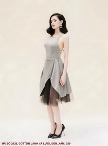 MYDU SALE : Đầm Dự Tiệc Dáng Xòe Dây Chéo – MS 2125 – Hở Lưng Quyến Rũ