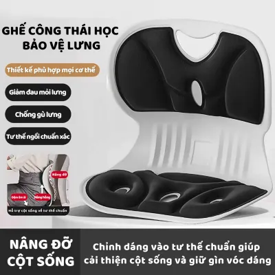 Đệm ghế công thái học dày ngăn ngừa vẹo cột sống và giảm đau lưng phù hợp cho người lớn và trẻ em