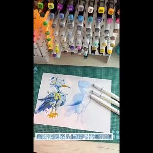 Ginflash Brush&Chisel Tip Art Marker Pen Brush Pen Sketch  Based Markers Dual Tips Manga Drawing Comic Designer Coloring Book Art Supplies