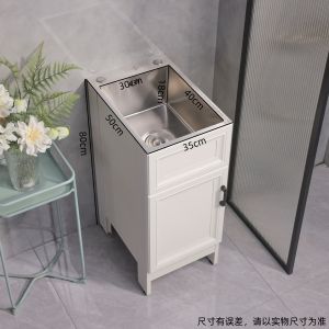 Stainless Steel Kitchen Sink With Cabinet Kitchen Sink Basin Kitchen Cabinet Countertop Integrated Cabinet Dishwashing Sink Kitchen Freestanding Small Apartment
