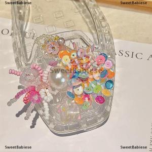 [COD] SweetBabiese Dopamine Handmade Beaded Jelly Shoes Sandals Accessory DIY Decorative Shoe Flower Slippers Shoe Buckle Accessories